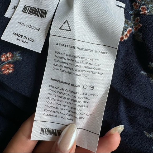 Reformation Blue Floral Wrap Dress - Picture 6 of 6